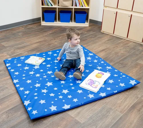 Miniatura 4 de Children's Factory Tapete de actividades de noche estrellada, alfombrillas de juego de espuma para bebés, sala de juegos de bebés, guardería, Azul