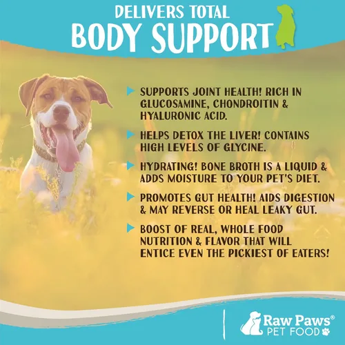 Miniatura 5 de Raw Paws Caldo de hueso de res para perros y gatos, 6 onzas, fabricado en Estados Unidos, adorno de alimentos, caldo de hueso en polvo de proteína
