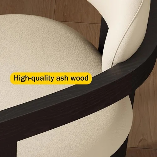 Miniatura 3 de Juego de sillas de comedor de madera, sillas de comedor modernas, silla de cocina tapizada, silla auxiliar de granja con brazos, para sala de estar