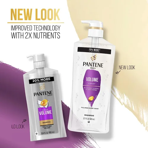 Miniatura 6 de Pantene Set de champú, acondicionador y tratamiento capilar, volumen y cuerpo para cabello fino, seguro para cabello teñido