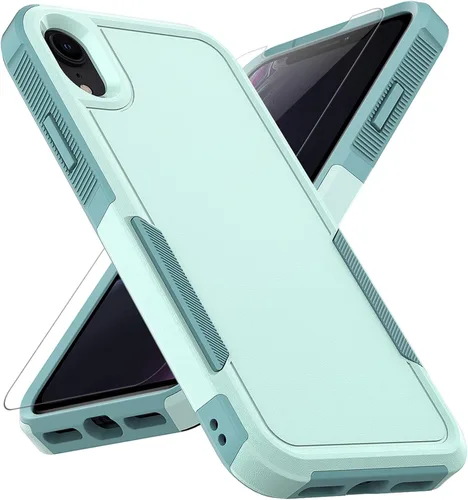 Miniatura 11 de Funda para iPhone XR: funda protectora de doble capa resistente para teléfono celular, a prueba de golpes, resistente, con protector de pantalla