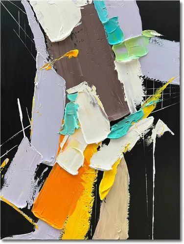 Miniatura 12 de Limiyer Arte pintado a mano moderno arte abstracto pintura al óleo blanco y marrón textura gruesa lienzo arte pintura al óleo sala de estar