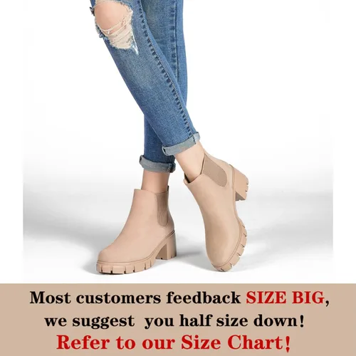 Miniatura 6 de Botas Chelsea para mujer, cómodas botas con suela de lengüeta, botines al tobillo