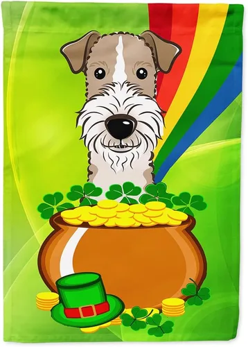 Miniatura 122 de Caroline's Treasures BB1963GF Bandera de Bulldog Inglés para el Día de San Patricio para el jardín, bandera decorativa para patio exterior, patio