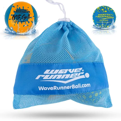 Miniatura 8 de Wave Runner Paquete de 2 pelotas de salto de agua, bolas de espuma suave para niños y adultos, rebota en el agua, juguetes de playa flotantes