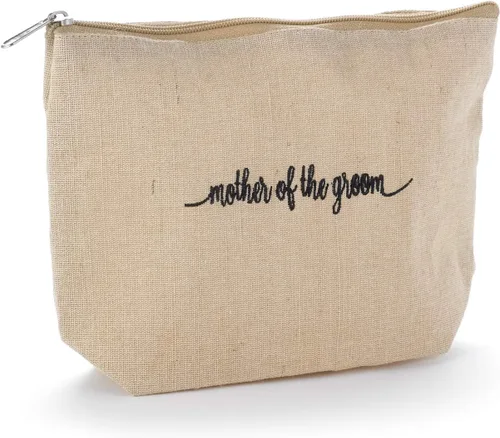 Miniatura 3 de Hortense B. Hewitt Accesorios de boda forrado yute natural bolsa de cosméticos, 10 x 7 pulgadas, suya