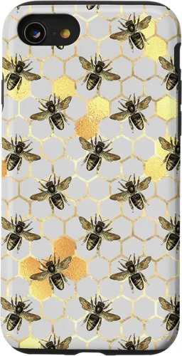 Miniatura 18 de iPhone 12 Pro Max Bumble Bee - Honeycomb Apicultor amarillo Abeja patrón caso