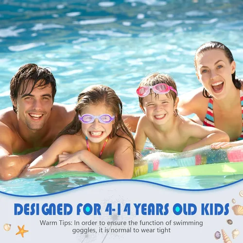 Miniatura 6 de Paquete de 20 pares de gafas de natación unisex para niños de 4 a 14 años, antiniebla, sin fugas, paquete de 20 pares