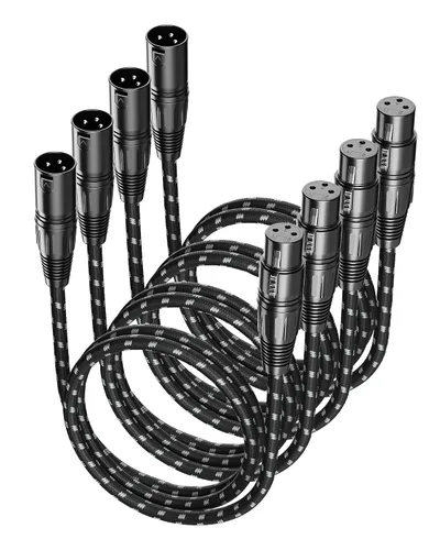 Miniatura 18 de Cable corto XLR, cable de micrófono de 1 pie, paquete de 2 unidades, toda la longitud de 6 pulgadas a 100 pies, cable de micrófono equilibrado