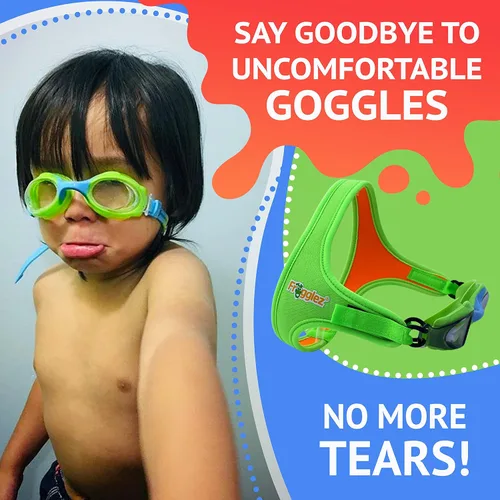 Miniatura 2 de Frogglez Gafas de natación antivaho para niños menores de 10 años (de 3 a 10 años) recomendadas por instructores de natación; correa premium sin