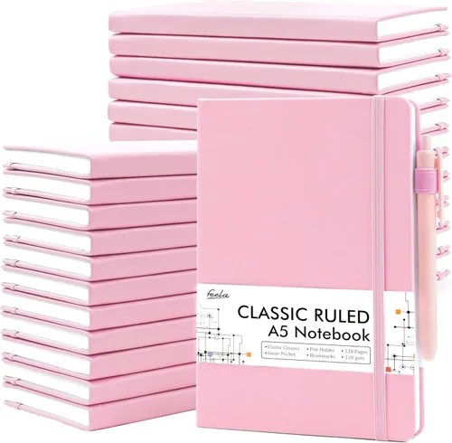 Miniatura 10 de Feela - Paquete de 24 cuadernos en blanco para el trabajo, cuaderno de negocios de tapa dura con líneas para escritura y soporte para bolígrafos
