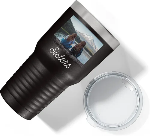 Miniatura 5 de Vaso personalizado de 30 onzas (17 colores) con foto impresa con aislamiento térmico de acero inoxidable recubierto de polvo con tapa, regalo