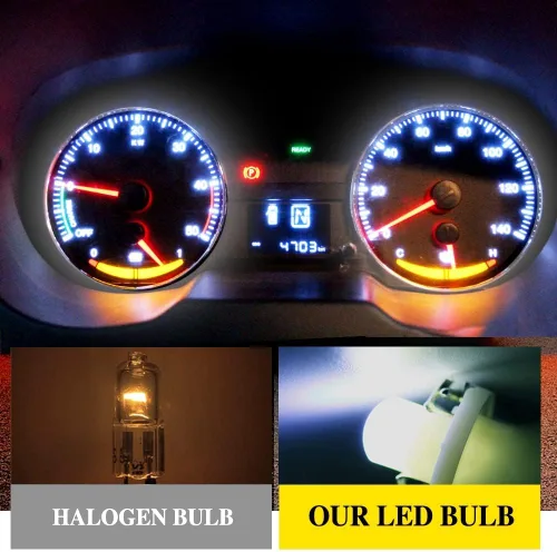 Miniatura 6 de Bombillas para velocímetro de cúmulo de calibre superbrillantes 17 18 27 37 58 86 2721 Bombilla T5 B8.5d COB 1SMD LED para tablero de instrumentos
