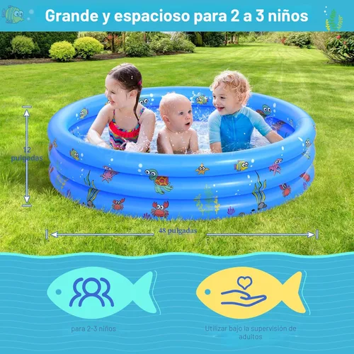 Miniatura 2 de VIVI MAO - Piscina inflable redonda para jardín, piscina portátil para niños, piscina infantil para chapotear, piscina de uso en interiores y Azul
