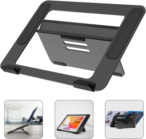 Miniatura 2 de Avantree YS104 - Soporte de refrigeración ajustable de aluminio para computadora portátil, soporte portátil para iPad, tableta y libro, elevador
