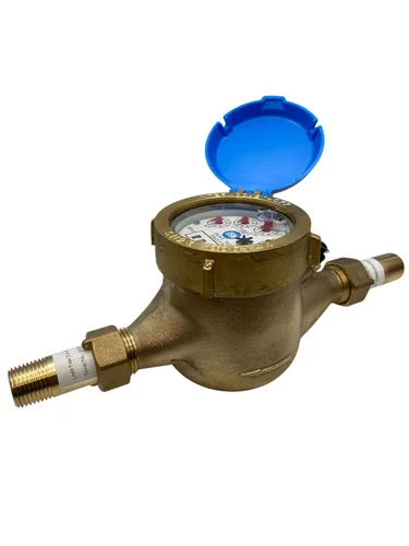 Miniatura 23 de DAE Medidor de agua caliente sin plomo MJ-75R NTEP, acoplamientos NPT de 3/4", salida de pulso, galón