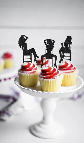 Miniatura 3 de Decoración para cupcakes con temática de baile de poste, decoración de fiesta temática de baile, 24 piezas de decoración de despedida de soltera