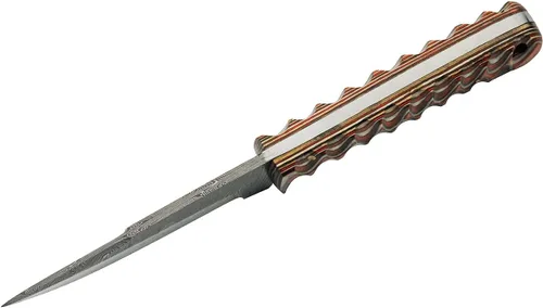 Miniatura 5 de Szco Supplies Cuchillo de caza exótico de madera torcida naranja de 8 pulgadas con funda