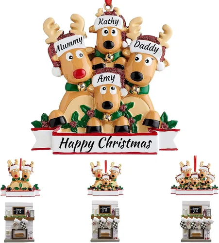 Miniatura 15 de Mantel de chimenea, adornos de Navidad personalizados para la familia, 2025, medias personalizadas, familia de 2, 3, 4, 5, 6 nombres, adorno