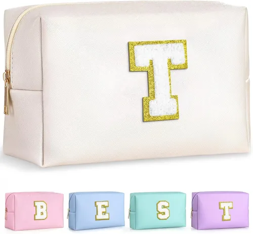 Miniatura 59 de TOPEAST - Bolso de maquillaje para mujer, G Blanco nacarado-rosa
