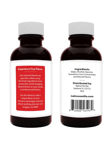 Miniatura 2 de Native Vanilla - Extracto puro de fresa - 4 onzas líquidas - Sabores y extractos puros - Perfecto para cocinar, hornear y manualidades de postres