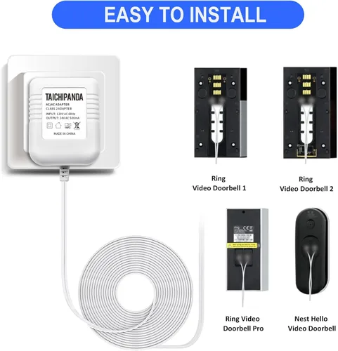 Miniatura 3 de Transformador de 24 voltios, adaptador de cable C para termostato Nest Honeywell Ecobee y Sensi, transformador de timbre compatible con timbre