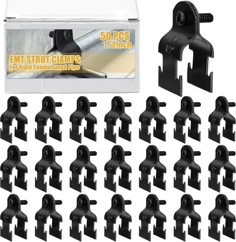 Miniatura 19 de Landhoow Emt Pipe - Abrazaderas universales de puntal para canal, accesorio de conducto electro galvanizado con perno y tuerca, herramienta