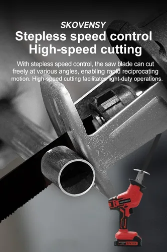 Miniatura 4 de Sierra recíproca inalámbrica, 2 baterías de 2.0 Ah, velocidad variable inalámbrica, kit de cuchillas para corte de madera/metal/PVC RED4