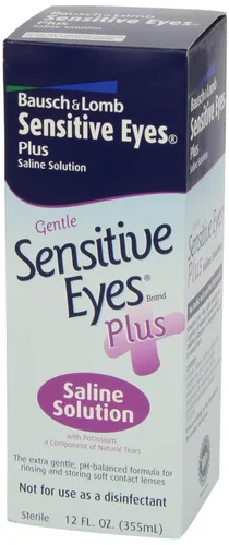 Miniatura 3 de Sensitive Eyes Solución salina de Bausch & Lomb, para lentes de contacto suave y permeables a los gases, solución salina con potasio, 12 fl oz