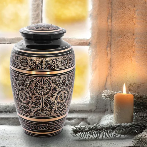 Miniatura 4 de Urna de cremación para cenizas humanas con bolsa de satén, para adultos de hasta 200 libras Urnas funerarias grandes hechas a mano por Divit Shilp