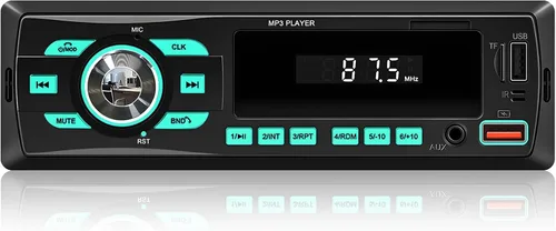 Radio de coche Bluetooth Single DIN Audio estéreo para automóvil, audio para automóvil con Bluetooth dual y control de aplicaciones, compatible con