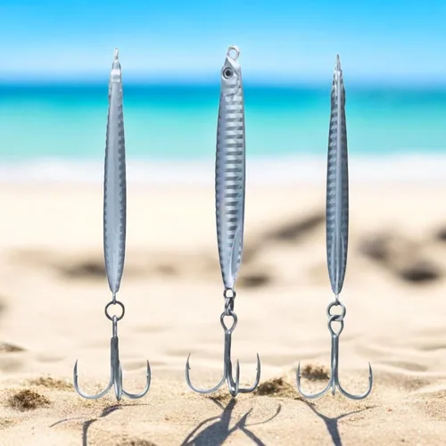 Miniatura 8 de Saltwater Fishing Lures Fishing Jigs Fishing Spoons for Striped bass, Pompano, Spanish Mackerel ，Bluefish Plata (3 piezas)
