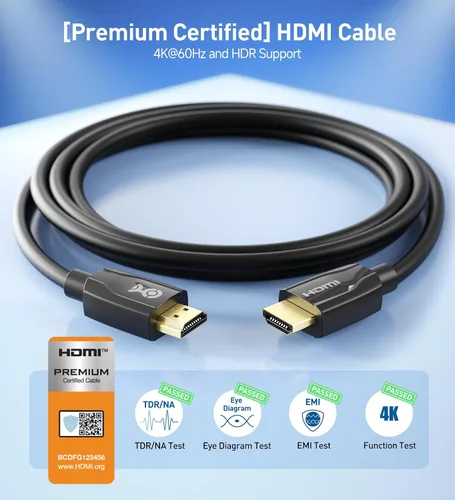 Miniatura 2 de Cable Matters [Certificado premium] Cable HDMI de 10 pies (cable HDMI premium) con 4K @60Hz y soporte HDR en negro