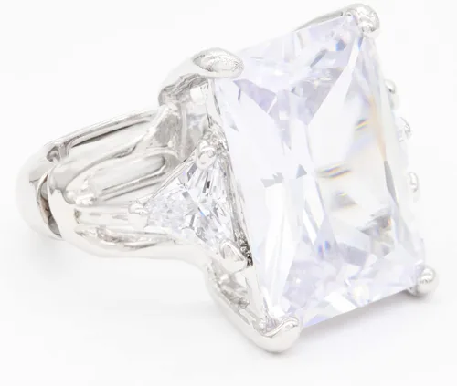 Miniatura 6 de Lavencious Anillos grandes y radiantes con piedras CZ elásticas para mujer, talla 7-9
