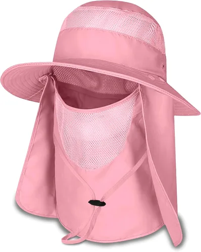 Miniatura 11 de Sombrero de pesca Sun Bonnie para hombres y mujeres, protección UV, gorra ligera, ala ancha, solapa desmontable para el cuello y cubierta facial