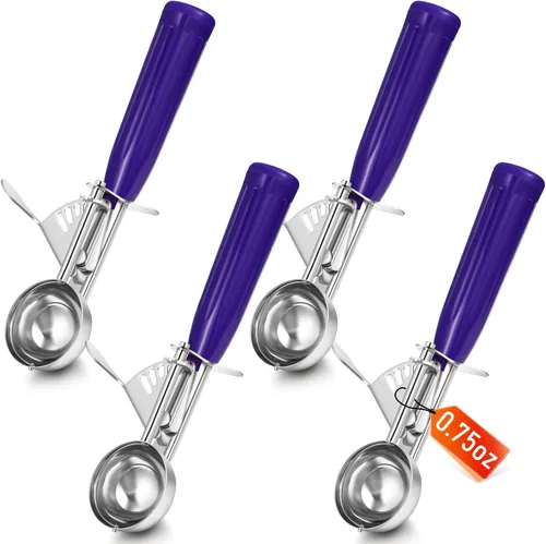 Miniatura 15 de Reallnaive 2 Cucharas para Galletas con Liberación, Cuchara para Helado con Liberación por Gatillo, Cuchara de Porción de Acero Inoxidable