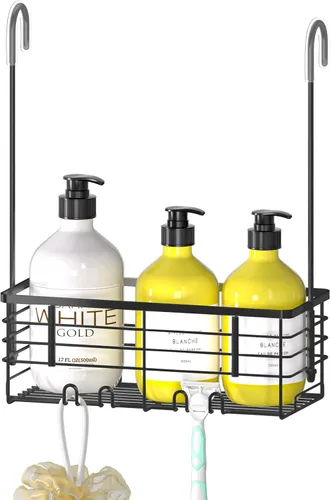 DELLAN Estante de Ducha Colgante, Organizador de Ducha Colgante para Baño, Estante de Ducha con Ganchos sobre la Puerta, Caddy de Ducha para Baño y