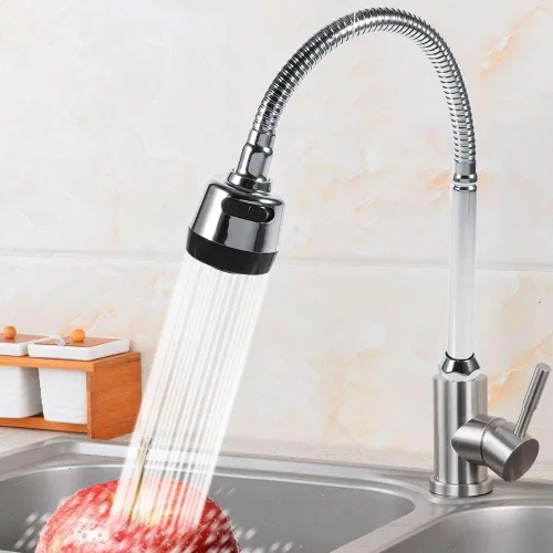 Miniatura 6 de Fdit Pulverizador de grifo giratorio de 360 grados 304 de acero inoxidable con boquilla giratoria para fregadero de cocina, pieza de repuesto