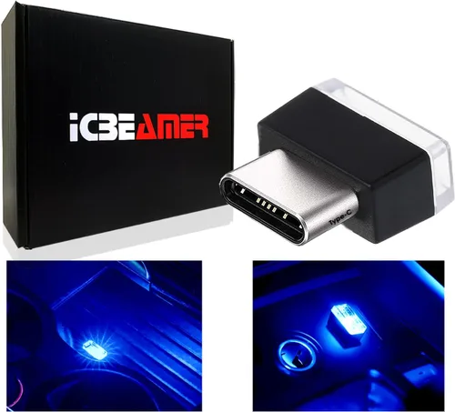 Miniatura 16 de ICBEAMER Smart USB 1-Paquete (Azul) Luz de Noche LED Automática Plug-in Miniatura para Coche, Van, Pickup, Camión, Interior, Maletero, Iluminación