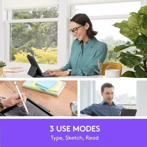 Miniatura 6 de Logitech Funda con teclado para iPad (7ª, 8ª y 9ª generación) Slim Folio con teclado inalámbrico integrado (grafito)