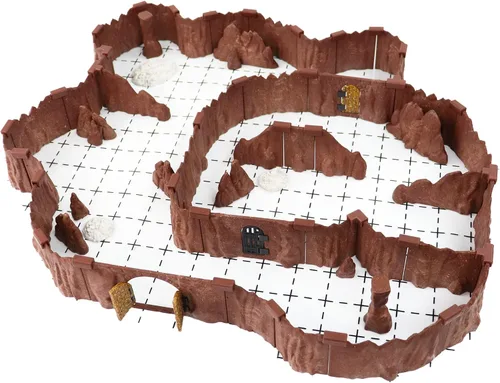 Miniatura 9 de Dirt Cheap Dungeons Goblin Cavern - Juego de 143 piezas de cueva modular y túnel - 5.5 pies de paredes lineales para cuadrícula de 1 pulgada TTRPG
