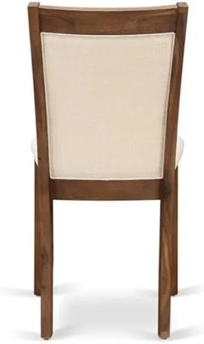 Miniatura 6 de East West Furniture MZC0T01 Monza Parson - Sillas de comedor tapizadas de tela de lino crema, juego de 2, lino cepillado blanco