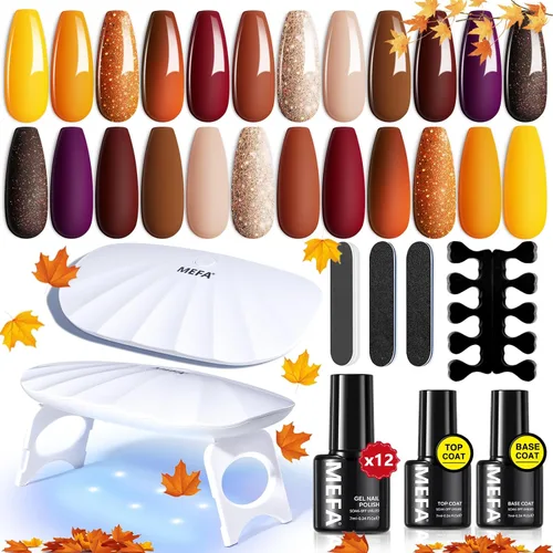 Miniatura 17 de MEFA Juego de 2 piezas de 15 ml de esmalte de uñas de gel, capa superior y base, esmalte de uñas de gel sin necesidad de limpieza, efecto de brillo