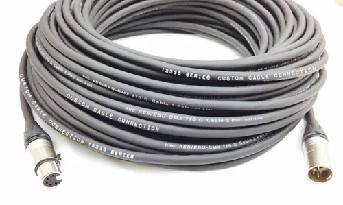 Miniatura 6 de Custom Cable Connection Cable de datos XLR de 24 AWG (calibre) DMX512 de 10 pies de 5 pines macho a hembra para iluminación de escenario, luces LED