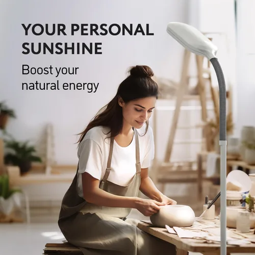 Miniatura 4 de Kenley Lámpara de Pie de Luz Natural - Luz de Artesanía de Pie para Lectura, Manualidades, Costura - Cuello de Ganso Ajustable - Lámparas de Trabajo