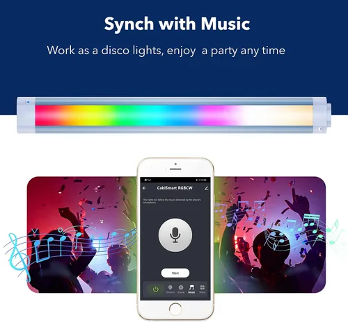 Miniatura 5 de Luces LED inteligentes para debajo del escritorio, color blanco y RGB que cambian de color regulables con control remoto. Alexa, habilitado