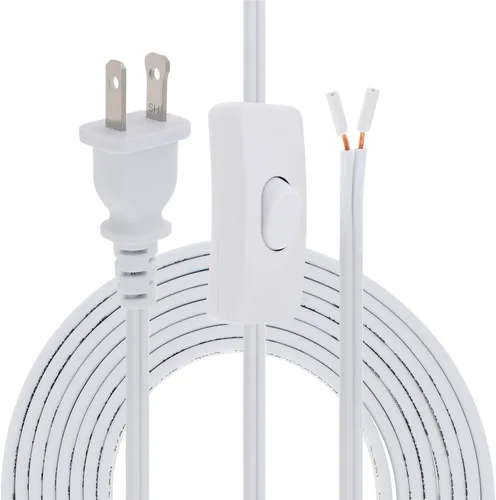 Miniatura 17 de RTNLIT Cable de lámpara de 6 pies con interruptor de botón de encendido/apagado y enchufe polarizado, extremos pelados listos para cableado, cable