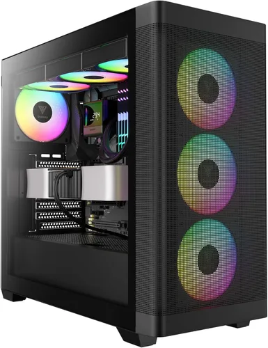 Miniatura 11 de GAMDIAS Caja de Computadora ATX de Torre Media Blanca con Vidrio Templado, Caja para PC de Juegos Soporta Dual 360mm AIO/Radiador, Ventiladores