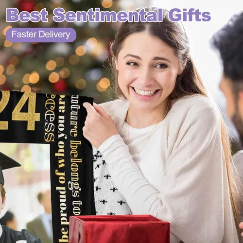 Miniatura 8 de D-Story Manta de franela personalizada para mujer, regalos de graduados, regalo de graduación de secundaria, regalos de graduación personalizados