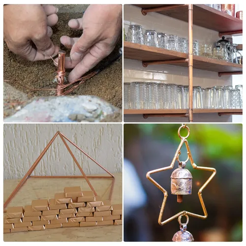 Miniatura 5 de MECCANIXITY 2,3,4,5,6 in de diámetro 3.937 in de longitud de cobre sólido redondo barra de torno de barra para bricolaje artesanía 5 in 1set